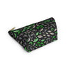 NerdyKeppie Fishies Aro Pride Zipper Pouch with T-Bottom. A zippered accessory/makeup bag featuring a t-bottom and a Fishies pattern in aromantic pride colors. This aro pride zipper pouch is fully lined and comes in two sizes.