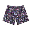 NerdyKeppie Fishies Genderfluid Pride Swim Trunks With Pockets. A pair of swim trunks featuring a Fishies design in genderfluid pride colors. These genderfluid pride swim trunks are machine washable.