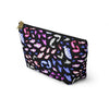 NerdyKeppie Fishies Genderfluid Pride Zipper Pouch with T-Bottom. A zippered accessory/makeup bag featuring a t-bottom and a Fishies pattern in genderfluid pride colors. This genderfluid pride zipper pouch is fully lined and comes in two sizes.
