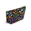 NerdyKeppie Fishies Rainbow Gay Pride Zipper Pouch with T-Bottom. A zippered accessory/makeup bag featuring a t-bottom and a Fishies pattern in rainbow pride colors. This gay pride zipper pouch is fully lined and comes in two sizes.