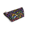 NerdyKeppie Fishies Rainbow Gay Pride Zipper Pouch with T-Bottom. A zippered accessory/makeup bag featuring a t-bottom and a Fishies pattern in rainbow pride colors. This gay pride zipper pouch is fully lined and comes in two sizes.