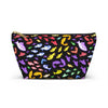 NerdyKeppie Fishies Rainbow Gay Pride Zipper Pouch with T-Bottom. A zippered accessory/makeup bag featuring a t-bottom and a Fishies pattern in rainbow pride colors. This gay pride zipper pouch is fully lined and comes in two sizes.