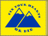 NerdyKeppie "Fix Your Hearts Or Die" Double Mountains Double Sided Flag. 