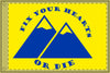 NerdyKeppie "Fix Your Hearts Or Die" Double Mountains Double Sided Flag. 