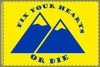 NerdyKeppie "Fix Your Hearts Or Die" Double Mountains Double Sided Flag. 