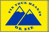 NerdyKeppie "Fix Your Hearts Or Die" Double Mountains Double Sided Flag. 