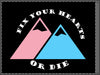 NerdyKeppie "Fix Your Hearts Or Die" Double Mountains Trans Pride Flag. 