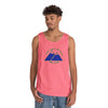 NerdyKeppie "Fix Your Hearts Or Die" Twin Mountain Peaks Unisex Tank Top - Pride Apparel for LGBTQ+ Supporters. A unisex cotton tank top with "Fix Your Hearts Or Die" encircling twin mountain peaks. This unapologetic tank top has a classic fit.