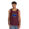 NerdyKeppie "Fix Your Hearts Or Die" Twin Mountain Peaks Unisex Tank Top - Pride Apparel for LGBTQ+ Supporters. A unisex cotton tank top with "Fix Your Hearts Or Die" encircling twin mountain peaks. This unapologetic tank top has a classic fit.