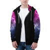 NerdyKeppie Galaxy Lightweight Bi Pride Zip Up Hoodie. 