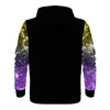 NerdyKeppie Galaxy Lightweight Non-Binary Pride Zip Up Hoodie. 