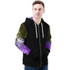 NerdyKeppie Galaxy Lightweight Non-Binary Pride Zip Up Hoodie. 