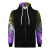 NerdyKeppie Galaxy Lightweight Non-Binary Pride Zip Up Hoodie. 