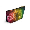 NerdyKeppie Galaxy Pan Pride Zipper Pouch with T-Bottom. A zippered accessory/makeup bag featuring a t-bottom and a Galaxy pattern in pansexual pride colors. This pan pride zipper pouch is fully lined and comes in two sizes.