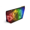 NerdyKeppie Galaxy Rainbow Gay Pride Zipper Pouch with T-Bottom. A zippered accessory/makeup bag featuring a t-bottom and a Galaxy pattern in rainbow pride colors. This gay pride zipper pouch is fully lined and comes in two sizes.