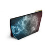NerdyKeppie Galaxy Trans Pride Zipper Pouch with T-Bottom. A zippered accessory/makeup bag featuring a t-bottom and a Galaxy pattern in transgender pride colors. This trans pride zipper pouch is fully lined and comes in two sizes.