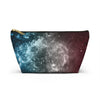 NerdyKeppie Galaxy Trans Pride Zipper Pouch with T-Bottom. A zippered accessory/makeup bag featuring a t-bottom and a Galaxy pattern in transgender pride colors. This trans pride zipper pouch is fully lined and comes in two sizes.