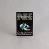 NerdyKeppie Proud to the Bone Bat Skull Pride Enamel Pins. A vampire bat skull pride enamel pin for our Proud to the Bone project, wearing an adorable crown of flowers!