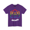 NerdyKeppie "Gaymer" d20 Cotton Rainbow Gay Pride Tee Shirt. A unisex cotton tee shirt with a d20 "Gaymer" design on it in rainbow pride colors. This gay pride tee shirt has a classic fit.