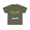 NerdyKeppie "Gaymer" d20 Cotton Rainbow Gay Pride Tee Shirt. A unisex cotton tee shirt with a d20 "Gaymer" design on it in rainbow pride colors. This gay pride tee shirt has a classic fit.