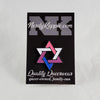 NerdyKeppie Faith & Pride Star of David Enamel Pins. A Star of David pride enamel pin for our Faith & Pride project, available in twelve pride flags! This pin is 1.25 inches across and ships from Portland, Oregon USA.