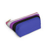 NerdyKeppie Genderfluid Flag Pride Zipper Pouch with T-Bottom. A zippered accessory/makeup bag featuring a t-bottom and a genderfluid flag pattern. This genderfluid pride zipper pouch is fully lined and comes in two sizes.