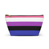 NerdyKeppie Genderfluid Flag Pride Zipper Pouch with T-Bottom. A zippered accessory/makeup bag featuring a t-bottom and a genderfluid flag pattern. This genderfluid pride zipper pouch is fully lined and comes in two sizes.
