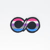 NerdyKeppie's Genderfluid Neurodiverse Infinity Symbol Embroidered Pride Patch are stitched on black duck cloth and backed by sturdy vinyl fuse.