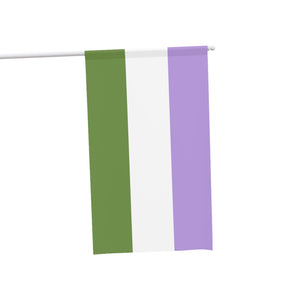NerdyKeppie Genderqueer Pride Flag (Indoor/Outdoor). A Genderqueer Pride flag made from durable, weather-resistant poly canvas: this Pride celebration flag makes a great home decoration or casual cape!