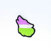 NerdyKeppie's Genderqueer Wolf Embroidered Pride Patch are shaped like their namesake and stitched on black duck cloth!