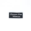 NerdyKeppie's "Grown-Ass Woman" Embroidered Patch are stitched on sturdy rectangular duck cloth and backed with vinyl fuse.