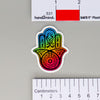 NerdyKeppie Hamsa Pride Sticker. A NerdyKeppie matte sticker featuring a Hamsa or Hand of Miriam in your choice of pride colors. This gay pride sticker ships from Portland, Oregon.