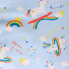 A NerdyKeppie Happy Unicorns and Rainbows Flannel Heat & Cold Pack. A microwaveable heat and cold pack featuring a unicorn-themed design, great gift for friends with, you know, achy joints and stuff.
