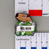 NerdyKeppie Capybara Enamel Aro Pride Pronoun Pins. Our enamel pin features an adorable capybara, a paper scroll with four different pronoun choices, and flowers in aromantic pride colors. This pride pin ships from Portland, Oregon.