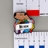NerdyKeppie Capybara Enamel Progress Pride Pronoun Pins. Our enamel pin features an adorable capybara, a paper scroll with six different pronoun choices, and flowers in Progress pride colors. This pride pin ships from Portland, Oregon.