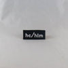 NerdyKeppie's He/Him Celtic Font Embroidered Pronoun Patch are stitched on sturdy rectangular duck cloth and backed with vinyl fuse.
