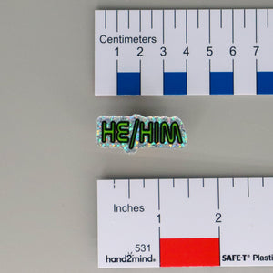 NerdyKeppie-Space Font Acrylic Pronoun Pin-He/Him