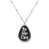 He/She/They Old English Pronouns Oval Necklace