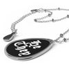 He/They Old English Pronouns Oval Necklace