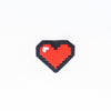 NerdyKeppie's Heart Only 8-Bit Heart Embroidered Patch are stitched on black duck cloth and backed by sturdy vinyl fuse.