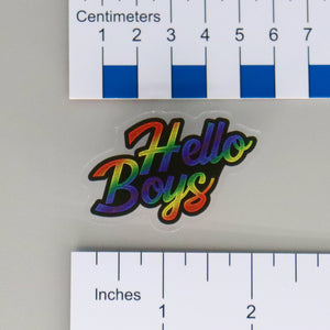 NerdyKeppie-"Hello Boys" Acrylic Pride Pin-Bi