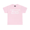 NerdyKeppie "I Survived Reagan For This?" Cotton Queer Pride Tee Shirt. A unisex cotton tee shirt with an "I Survived Reagan For This?" design on it. This queer pride tee shirt has a classic fit.