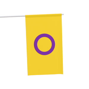 NerdyKeppie Intersex Pride Flag (Indoor/Outdoor). An Intersex Pride flag made from durable, weather-resistant poly canvas: this Pride celebration flag makes a great home decoration or casual cape!