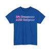 NerdyKeppie "It's Dungeons AND Dragons" Cotton Bi Pride Tee Shirt. A unisex cotton tee shirt with an "It's Dungeons AND Dragons" design on it in bisexual pride colors. This bi pride tee shirt has a classic fit.