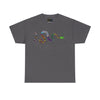 NerdyKeppie "Join Or Die" Cotton Multi-Flag LBGTQIA+ Pride Tee Shirt. A unisex cotton tee shirt with a Ben Franklin Join Or Die design on it featuring eight different pride flags. This LBGTQIA+ pride tee shirt has a classic fit.