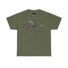 NerdyKeppie "Join Or Die" Cotton Multi-Flag LBGTQIA+ Pride Tee Shirt. A unisex cotton tee shirt with a Ben Franklin Join Or Die design on it featuring eight different pride flags. This LBGTQIA+ pride tee shirt has a classic fit.