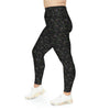 A person wearing a NerdyKeppie "Join Or Die" Multi-Flag LGBTQIA+ Pride Plus Size Leggings. LGBTQIA+ Multi-flag pride plus-size leggings with a [PATTERN] pattern on it, available from 2XL to 6XL.