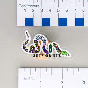 NerdyKeppie-"Join or Die" Acrylic Multi-Flag LGBTQIA+ Pride Pin-