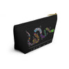 NerdyKeppie "Join or Die" Multi-Flag LGBTQIA+ Pride Zipper Pouch with T-Bottom. A zippered accessory/makeup bag featuring a t-bottom and a Join or Die pattern. This pride zipper pouch is fully lined and comes in two sizes.