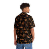 NerdyKeppie Keppiebaras Non-Binary Pride Hawaiian Shirt. A light and breezy Hawaiian shirt with a non-binary pride Keppiebaras pattern on it. This non-binary pride Hawaiian shirt has a boxy fit and a chest pocket